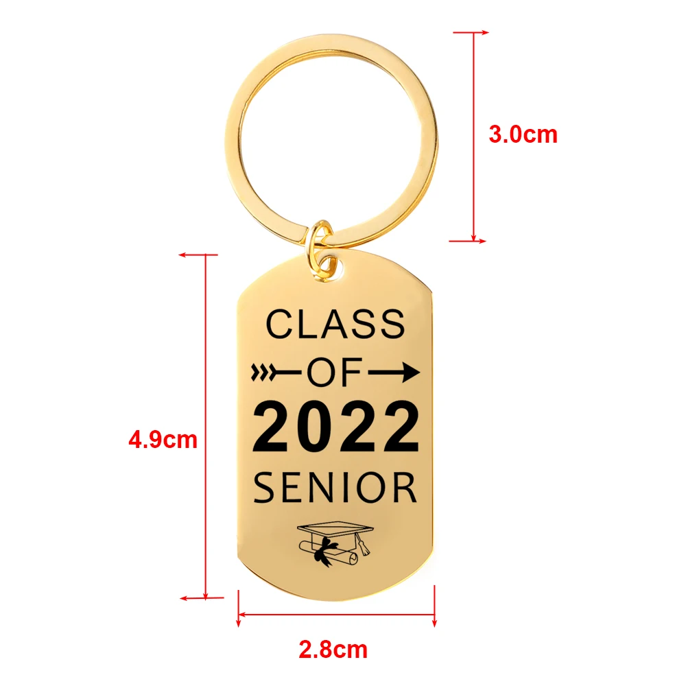 Personalized Class of 2022 Keychain Senior 2022 Keyring Keychain for Graduation or Improvement Graduate Classmates Gift