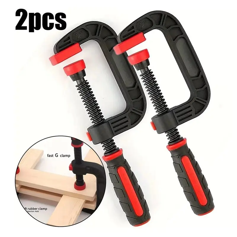 Zaciski stolarskie IALJ, 2 szt./zestaw, wytrzymałe, wzmocnione plastikowo-nylonowe szczęki sprężynowe z mocną siłą zaciskania.