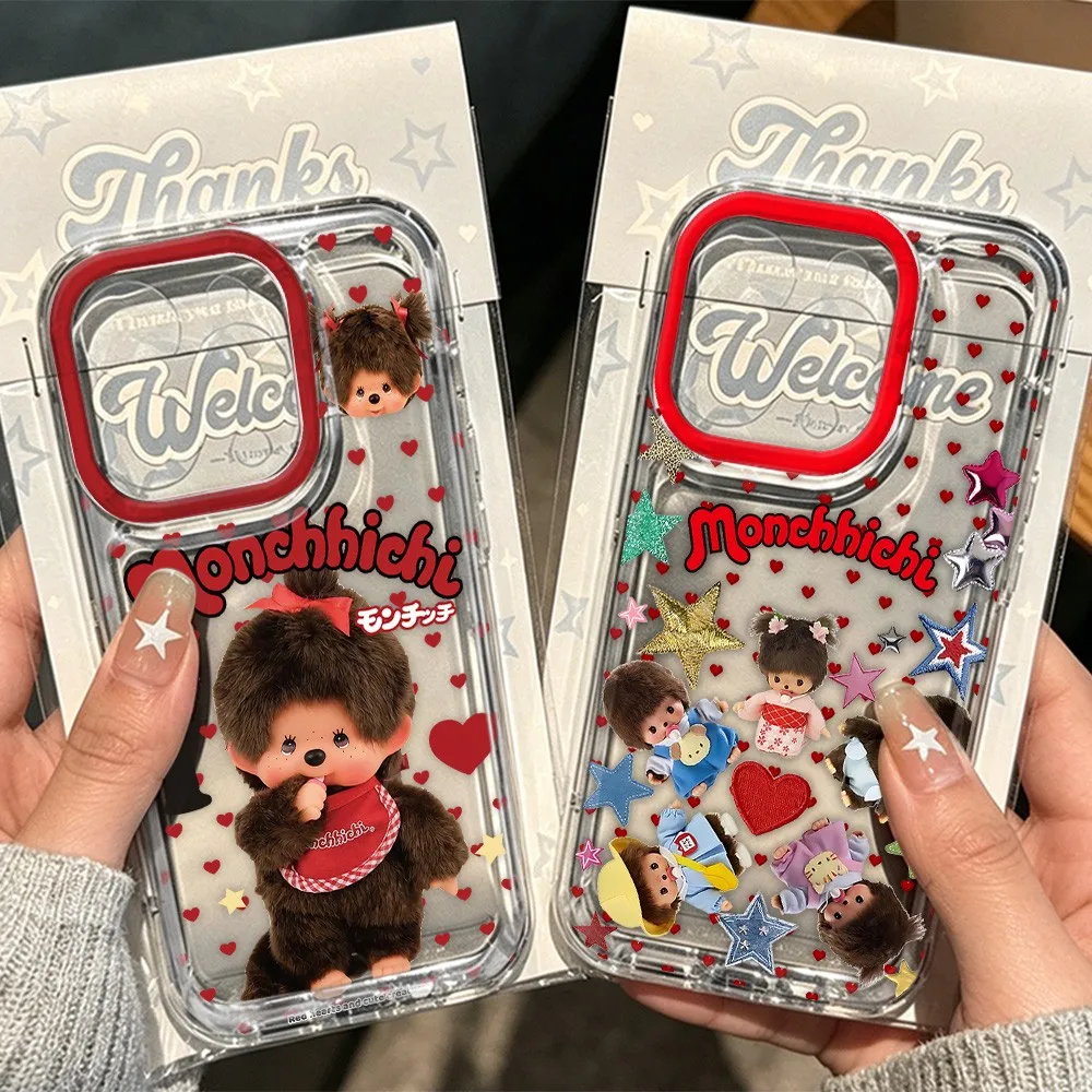 Monchhichi Cute Phone Case For Samsung Galaxy S26 S25 S24 S23 FE Note20 Edge Plus Ultra Lite 5G Clear Cover