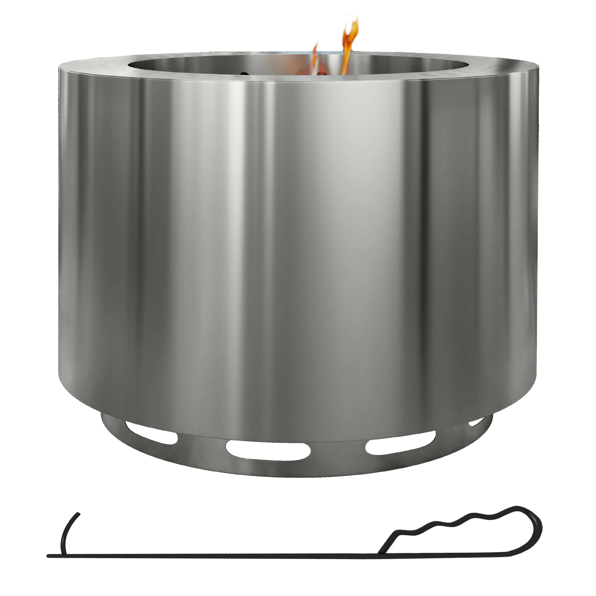 Outsunny Smokeless Fire Pit with Poker 19