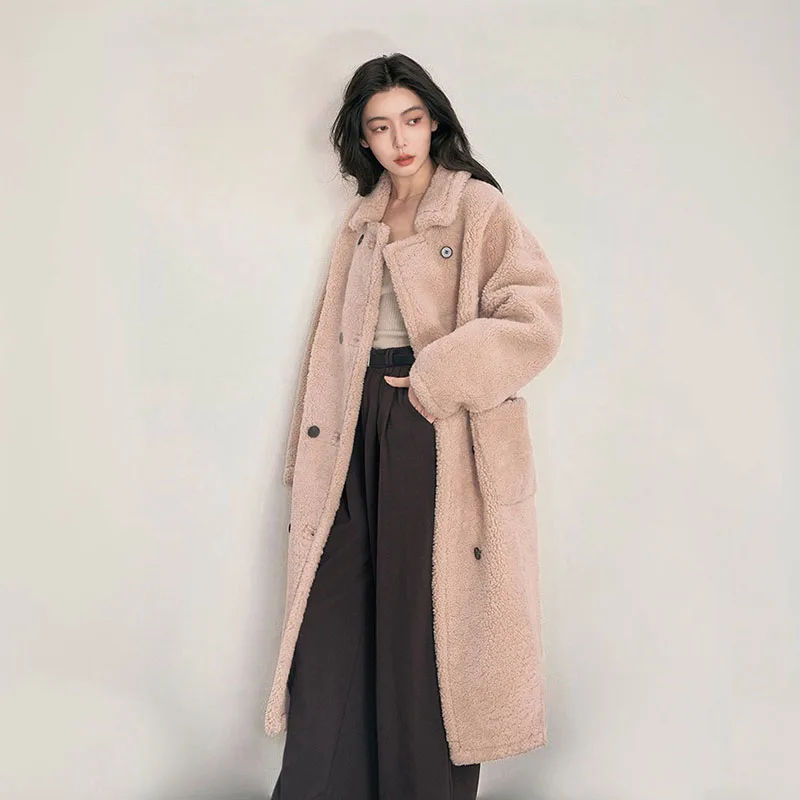 Fur & Faux Fur 2025 New Winter Warm Women Fur Coat Fashion Temperament Granular Fleece High Quality Women Fur Coat Overcoat H138