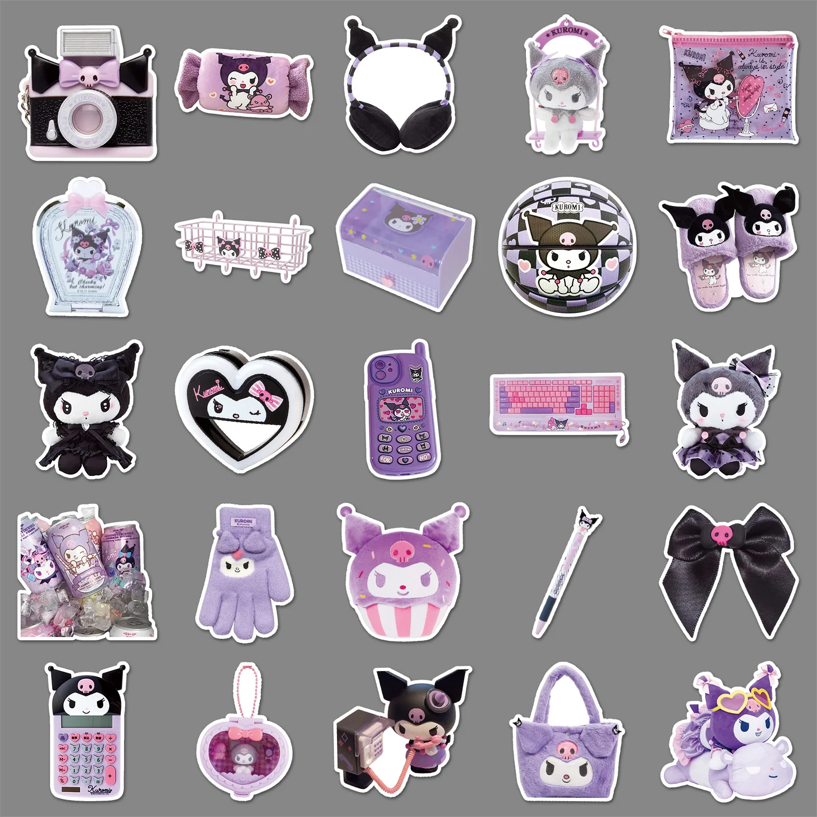 

50PCS Sanrio Kuromi Series Cartoon Cute Graffiti Stickers Suitcase Mobile Phone Case Laptop Skateboard Personalized Stickers