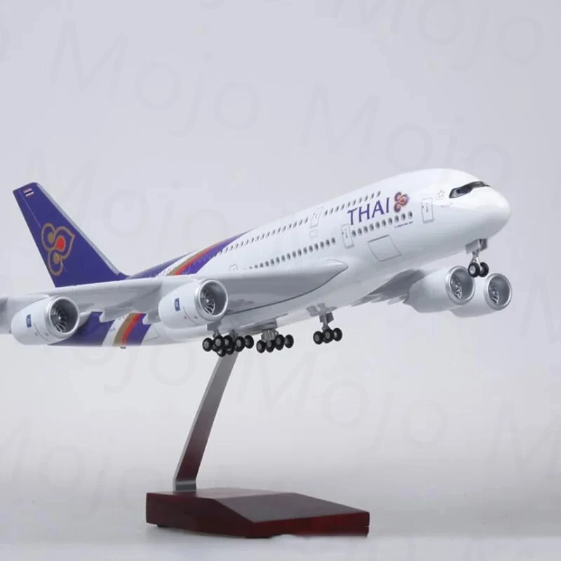 

Thai Airlines 47cm 1/160 Scale Airbus A380 Aircraft Model With Light & Wheel Diecast Airplanes For Collection Display Or Gifts