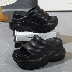Zapatillas de suela gruesa de 7cm para mujer, zuecos de jardĆn de verano, zapatos de plataforma gruesa blanca con agujeros, toboganes de playa para niƱas