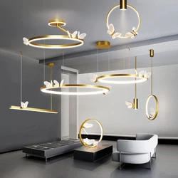 Nordic butterfly chandelier LED luxury chandelier Dining room Bedroom Parlor Gold Loft Romantic Decoration Indoor Lighting
