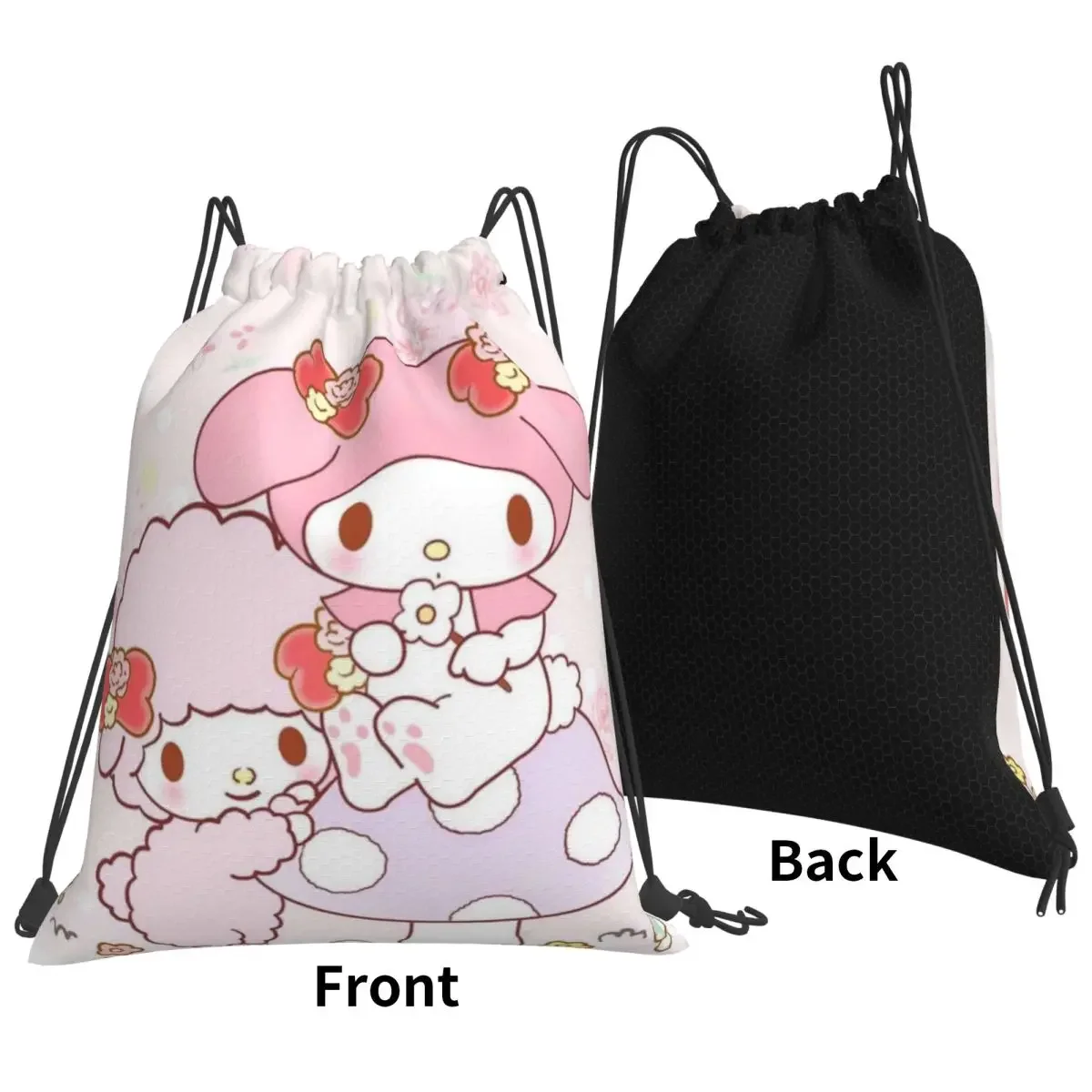 Sanrio Portable Sports Bag Thicken Drawstring Belt Riding Backpack Gym Drawstring Shoes Bag Clothes Backpacks