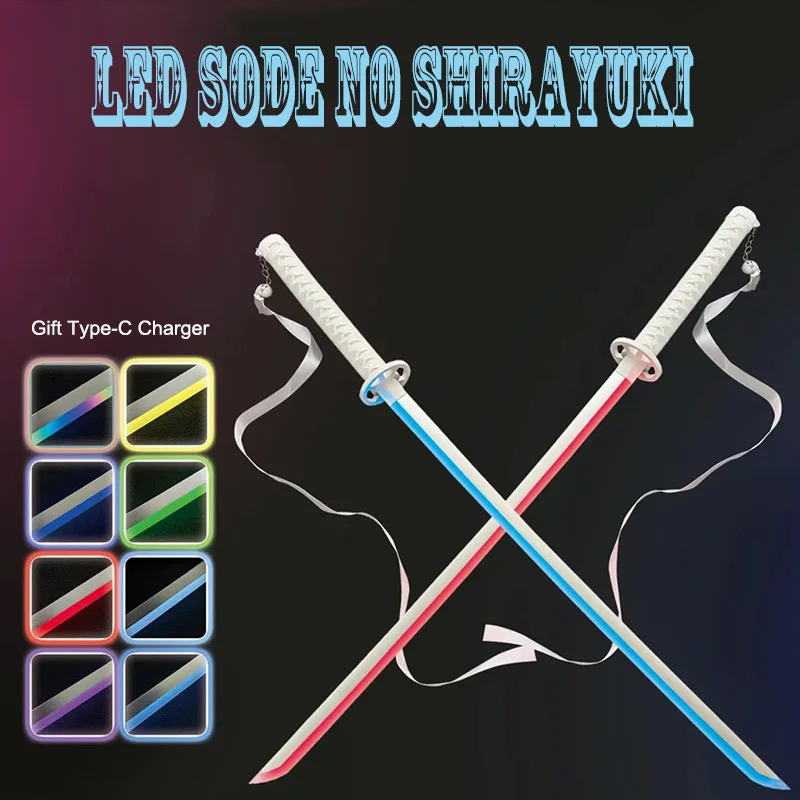 10 LED Gradient Light-Up Sword Sode No Shirayuki Cosplay Samurai Sword With Free Knife Rack Belt Included