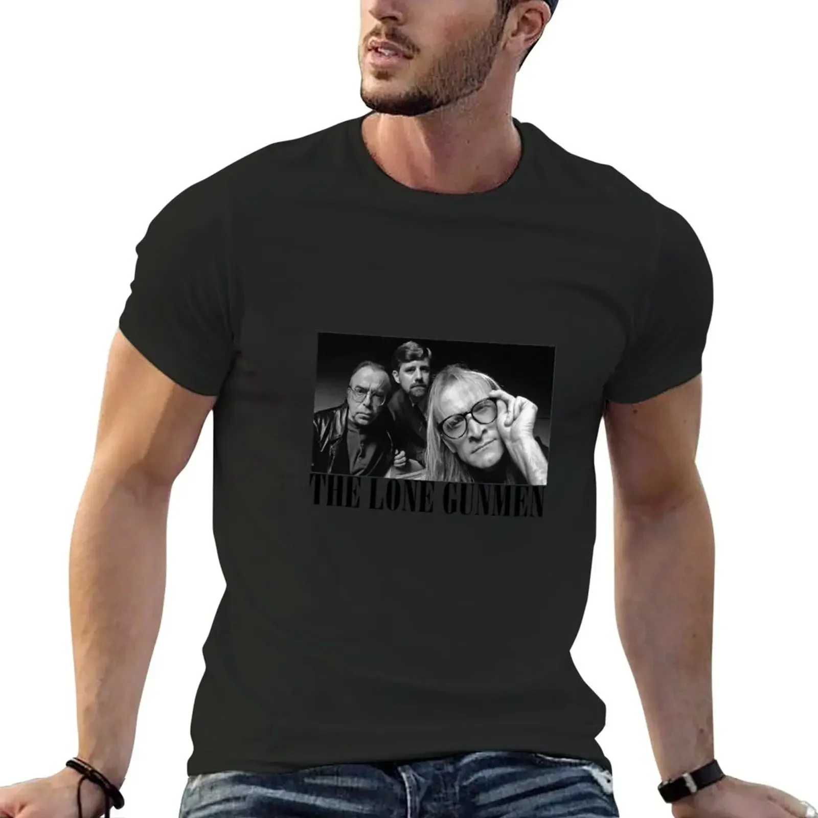 The Lone Gunmen (X-Files) Grunge Style Shirt T-Shirt blue archive sweat tops heavyweight t shirts for men