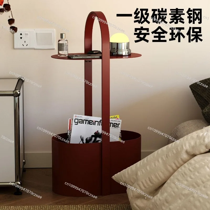 Italian Minimalist Side Table, Bauhaus Style Portable End Table, Creative Art Coffee Table with Storage for Living Room view 5