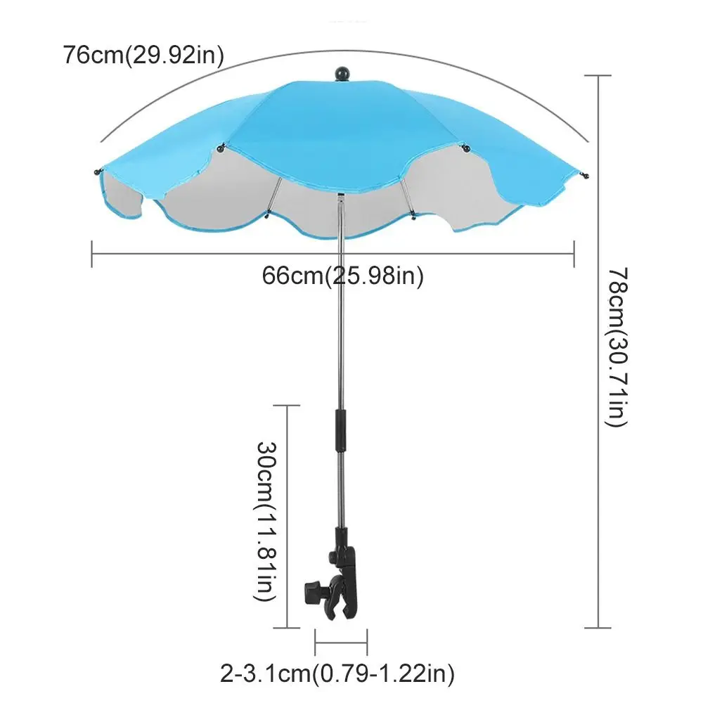 360 ° عربة أطفال مظلة قابلة للطي UV الشمس المطر حماية ظلة عربة أطفال المظلة قابل للتعديل في الهواء الطلق يدفع باليدين المظلة #6