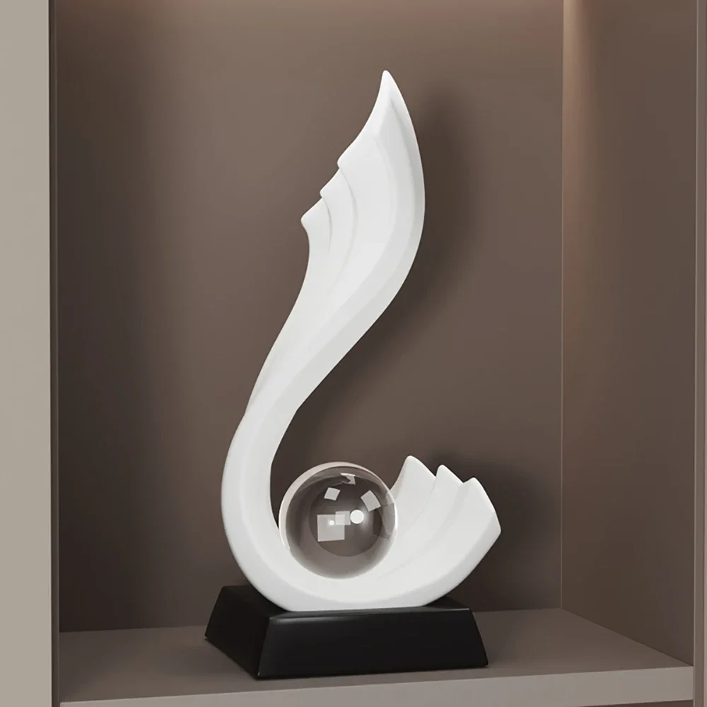 Minimalismo Home Living Desk decorazioni astratta onda irregolare statua sfera di cristallo interni armadio ornamento sculture in resina