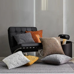 Luxury Chenille Wave Stripes Cushion Covers 30X50/45X45/50X50CM Thick Geometry Pillows Cover Sofa Chair Seat Pillow Nordic Decor