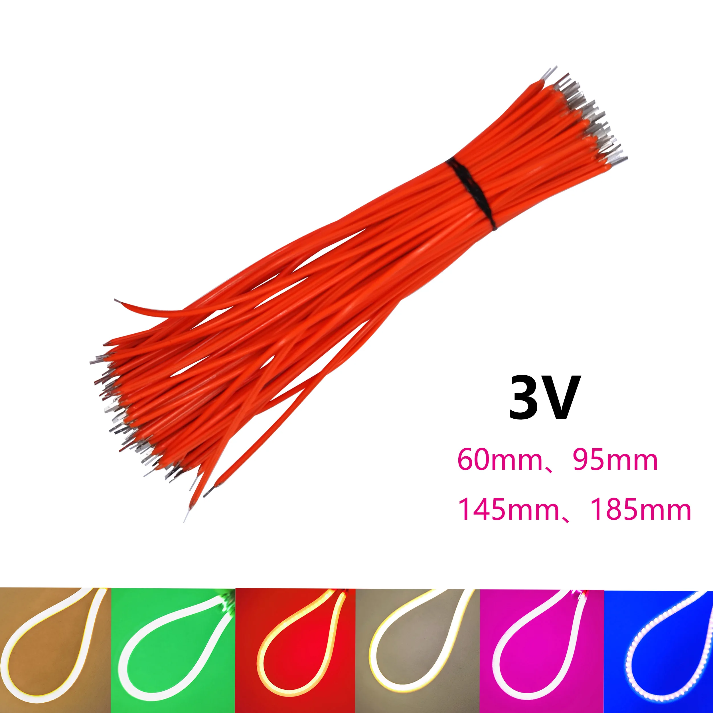 5Pcs led filament 3V 185mm 145mm 95mm 60mm Bendable leds Edison bulb DIY model transformation toy car transformation 2700K 2200K