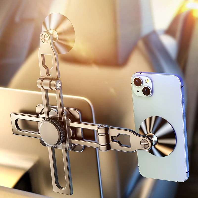 

GPS Mobile Phone Mount Magnetic Car Phone Holder Telescopic Foldable 360 Degree Rotary Center Control Screen for iPhone 14 13 12