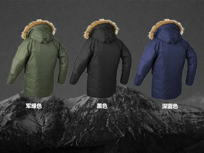 Plus Size Fur Hood Long Waterproof Pilot Windproof Air Force Winter Parka Thick Men Outwear Coat plus Size N3B Military Jacket