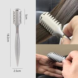 Professional Double Side Thinning Razor Zinc Alloy Barber Manual Shaving Razor For Saon Hair Cutting Knife Holder Salon Tools