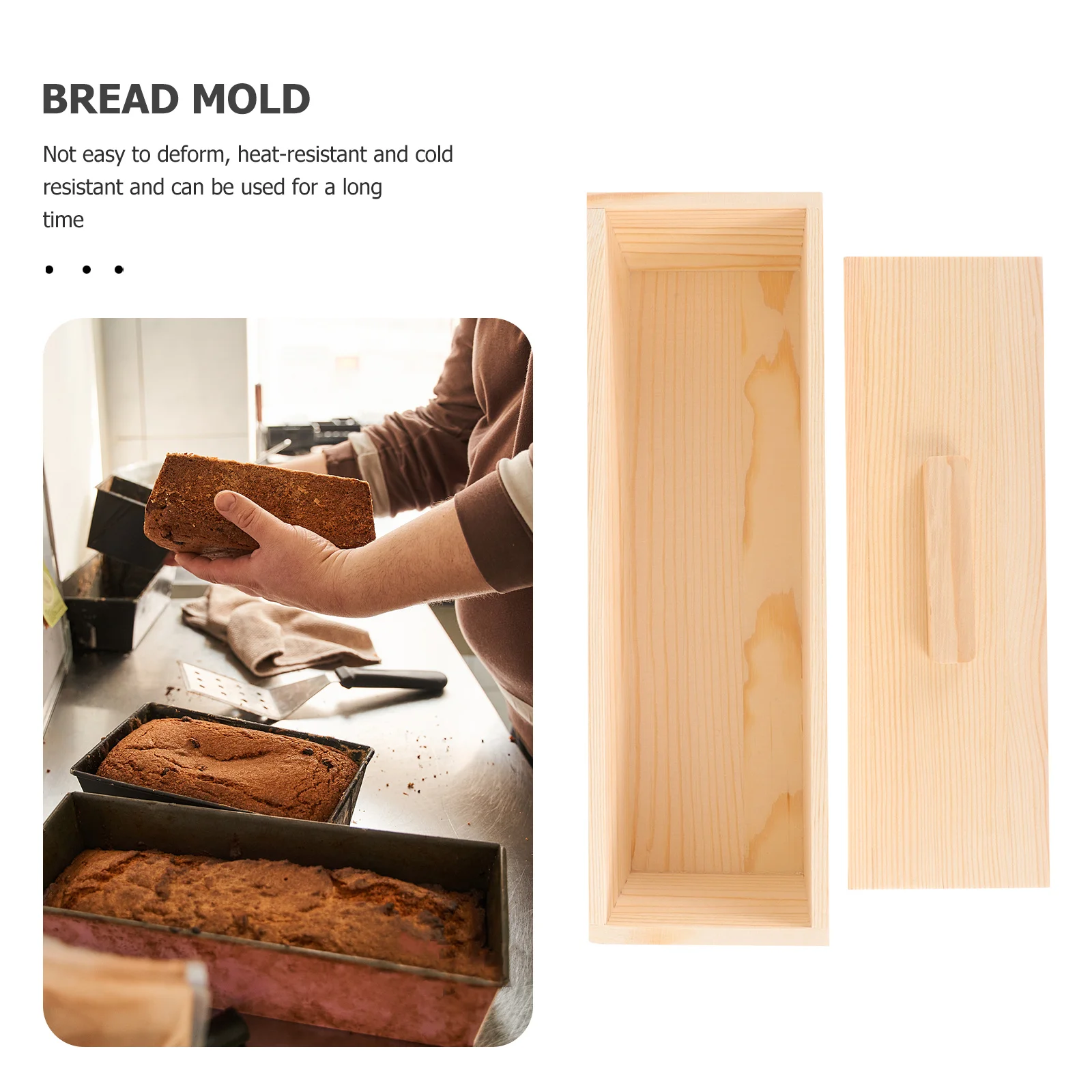 

Nonstick Wooden Toast Box Loaf Pan Household Kitchen Bread Mold Baking Mold for Home Use Loaf Pan Toast Molds,