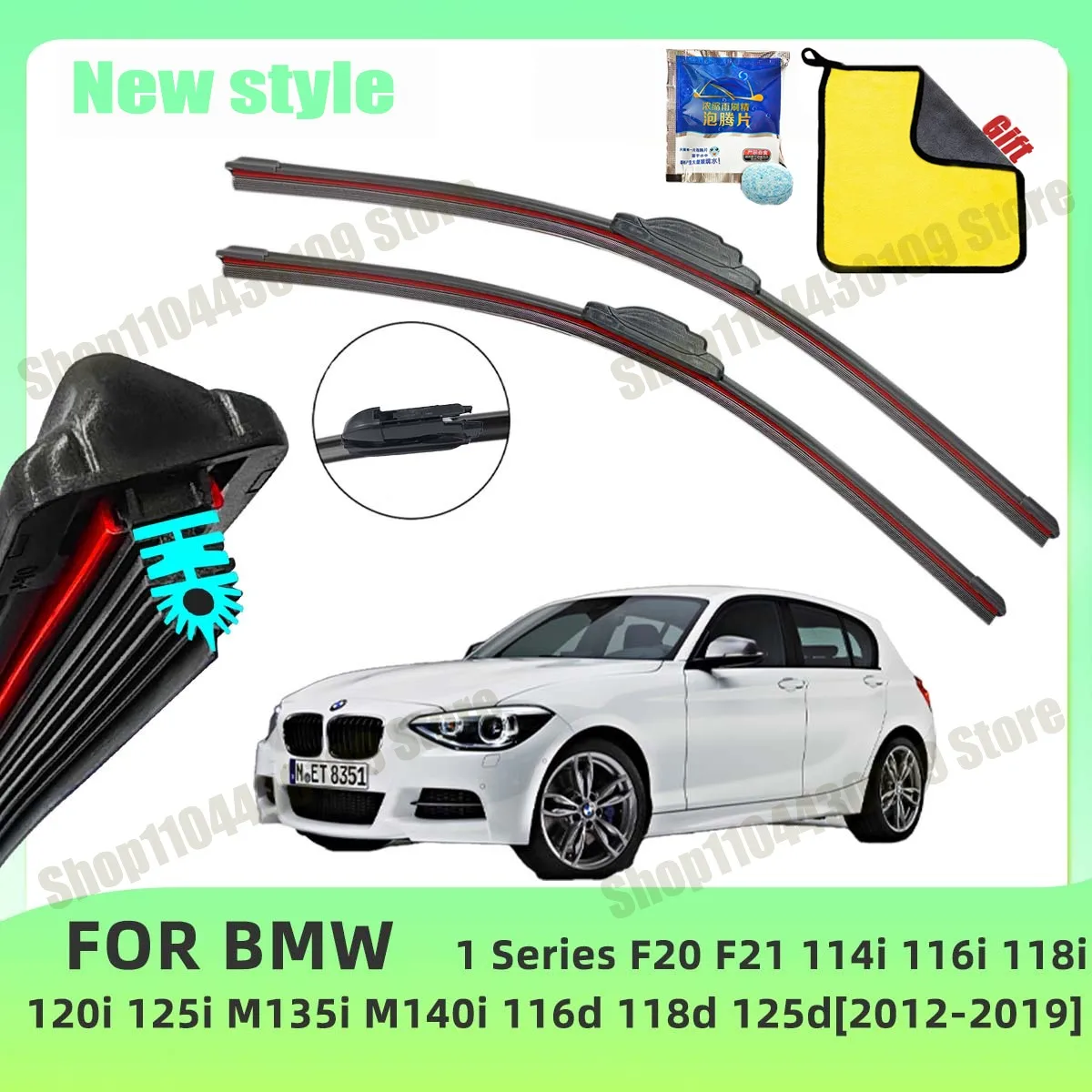 

Car Wiper For Audi 1 Series F20 F21 114i 116i 118i 120i 125i M135i M140i 116d 118d 125d Front Windscreen Wipers Double Rubber