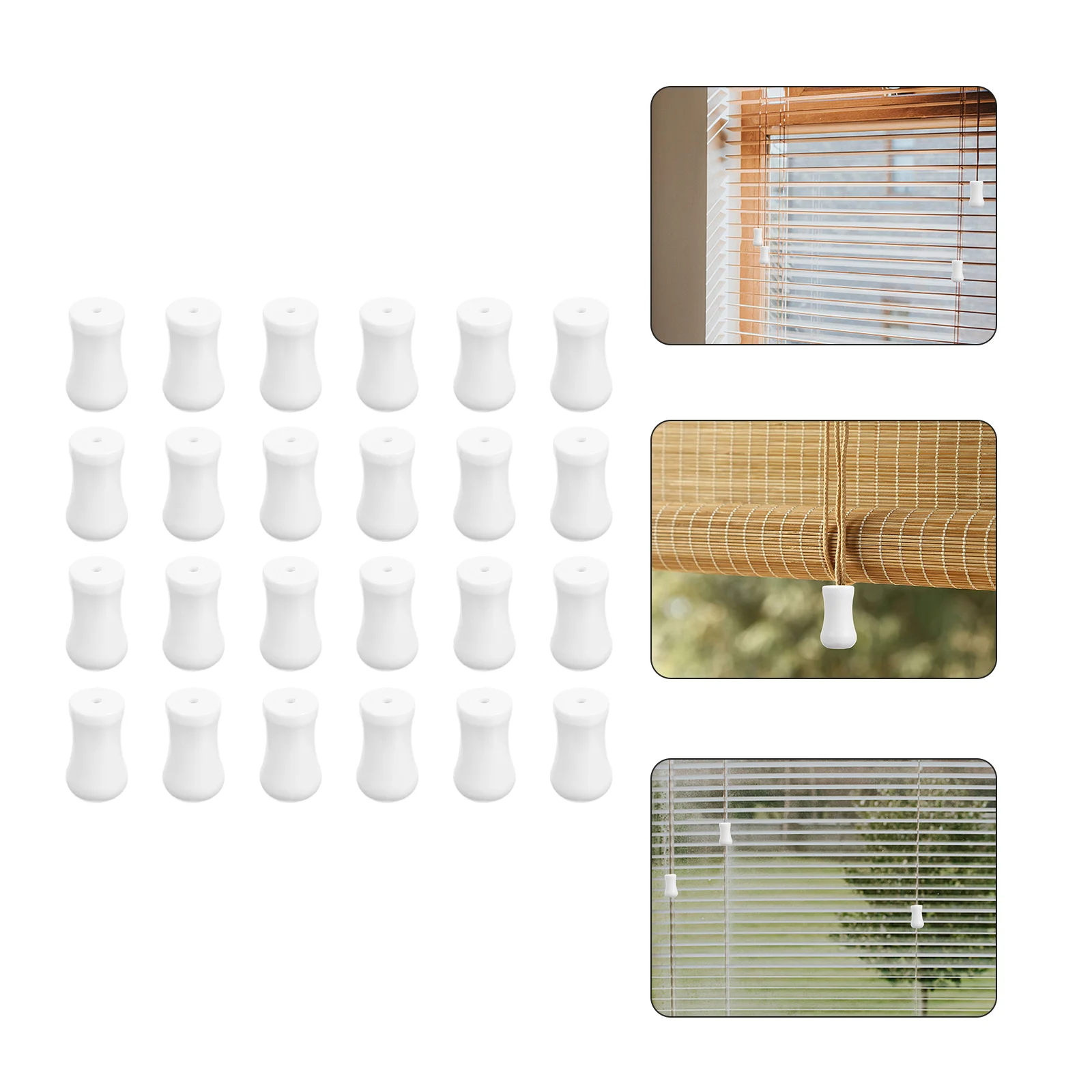 24 Pcs Bamboo Curtain Pendant Window Coverings Blind Knob Replaceable Plastic Delicate Cord Household Man