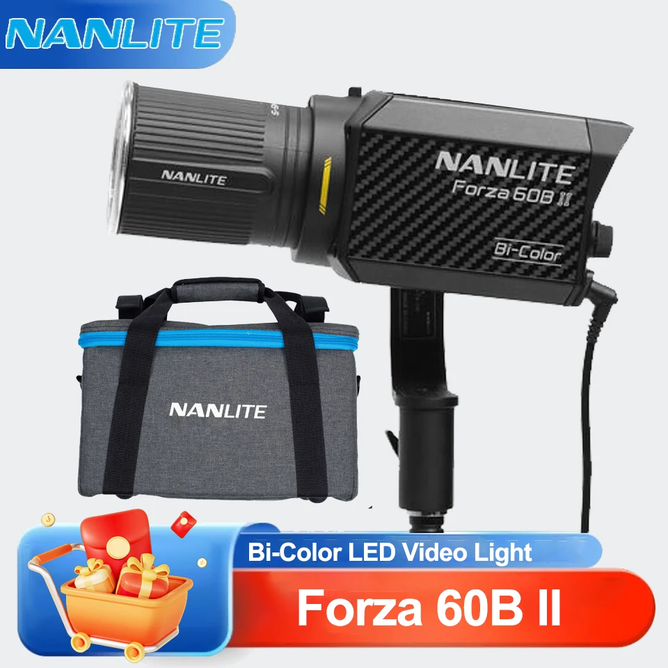 

Светодиодный светильник Nanlite Forza 60B II для фото- и видеосъемки, 2700K-6500K, с креплением Bowens, для кино, телевидения и видеопроизводства