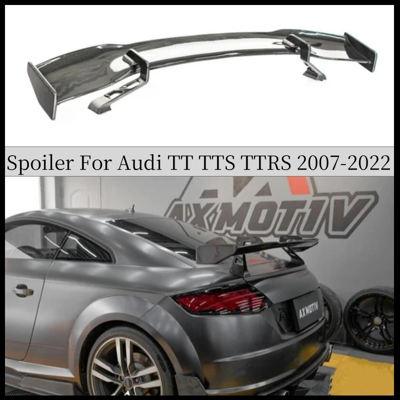 Real Carbon Fiber Spoiler For Audi TT TTS TTRS 2007-2022 Wing Lip Splitter High Quality Refit Upgrade Car Accessories