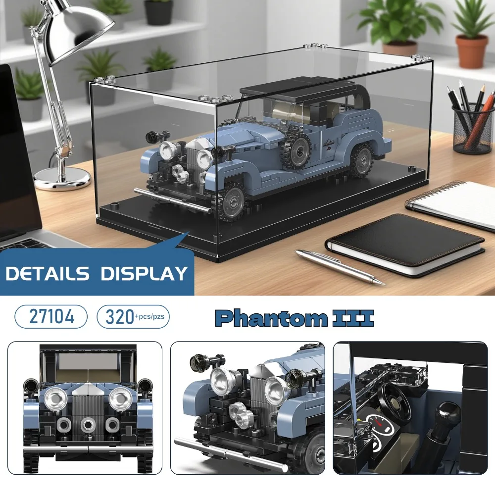 Molde rei luxo vintage carro de corrida blocos de construção conjunto velocidade técnica veículo modelo coletor brinquedo diy para adultos adolescentes presentes