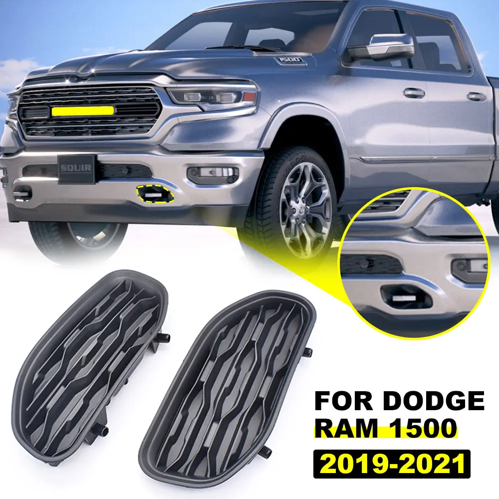 

2 шт. передний бампер автомобиля, противотуманная фара, решетка, рамка для RAM 1500 2019 2020 2021 2022 2023 68414296AA