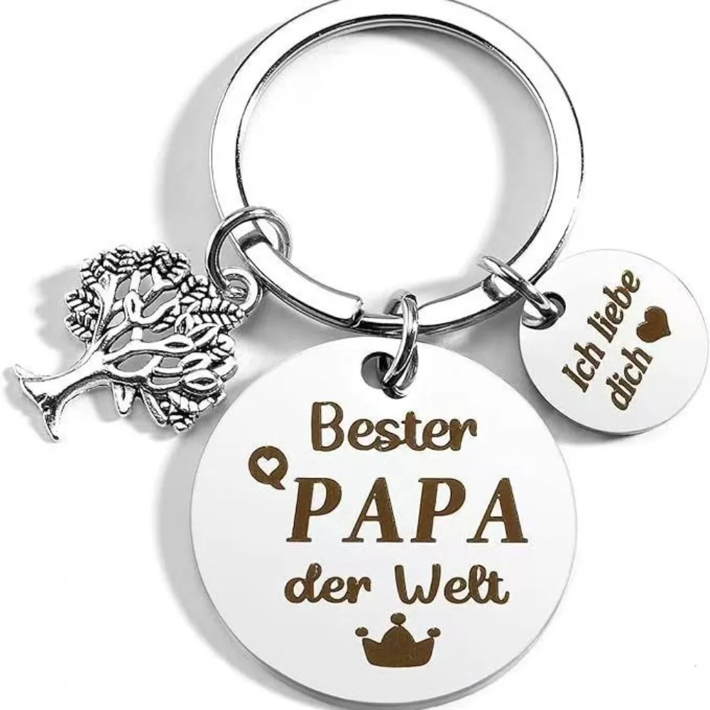 Deutscher Vatertag beste Papa der Welt Schlüssel bund Edelstahl graviert Geburtstags geschenk dekorative Accessoires Ornament Geschenke