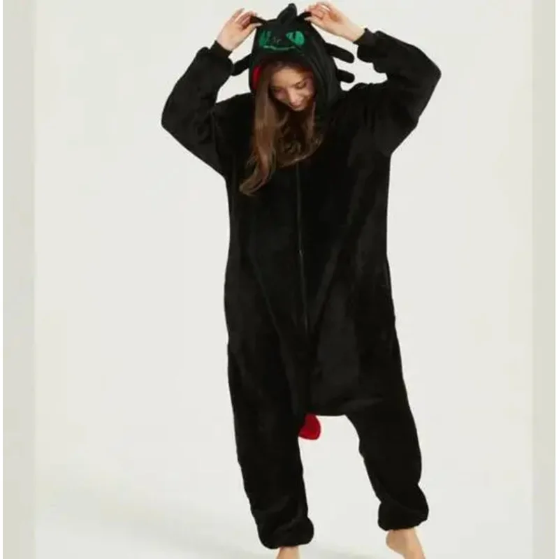 HKSNG جديد وصول Kigurumi التنين نيسيس الحيوان الشتاء الفانيلا منامة الكبار هالوين زي حفلة بذلة