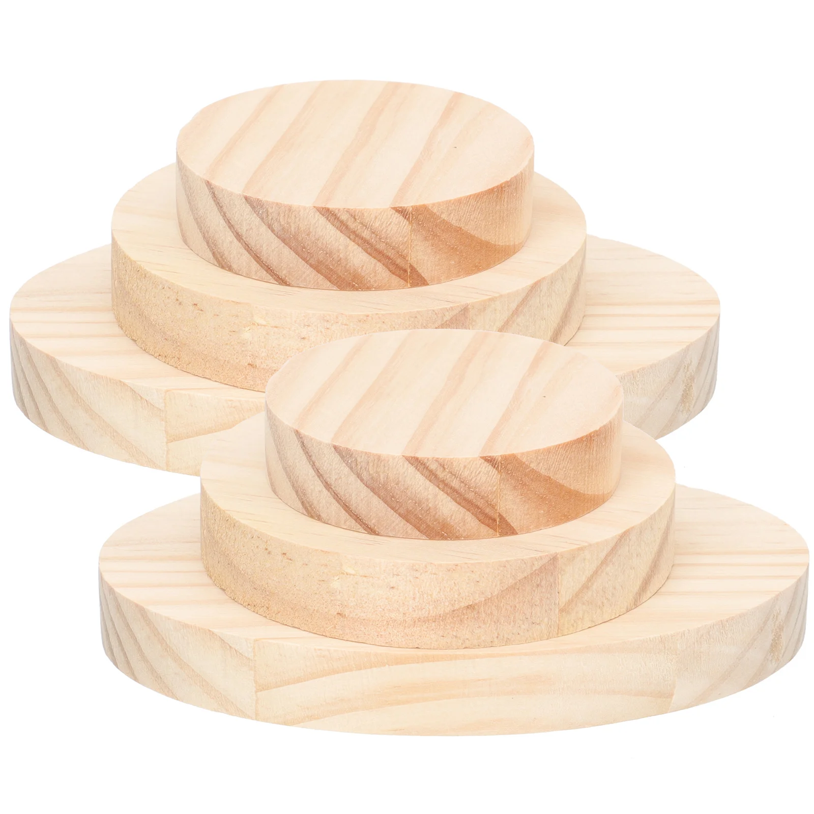 

6pcs Wooden Plaque Handicraft Base Stand For Statue Diy Craft Projects Wood Plaques For Crafts