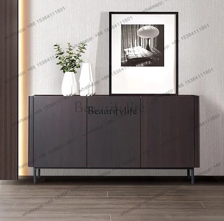 Italian light luxury rock slab tea and dining side cabinet simple wall entrance locker