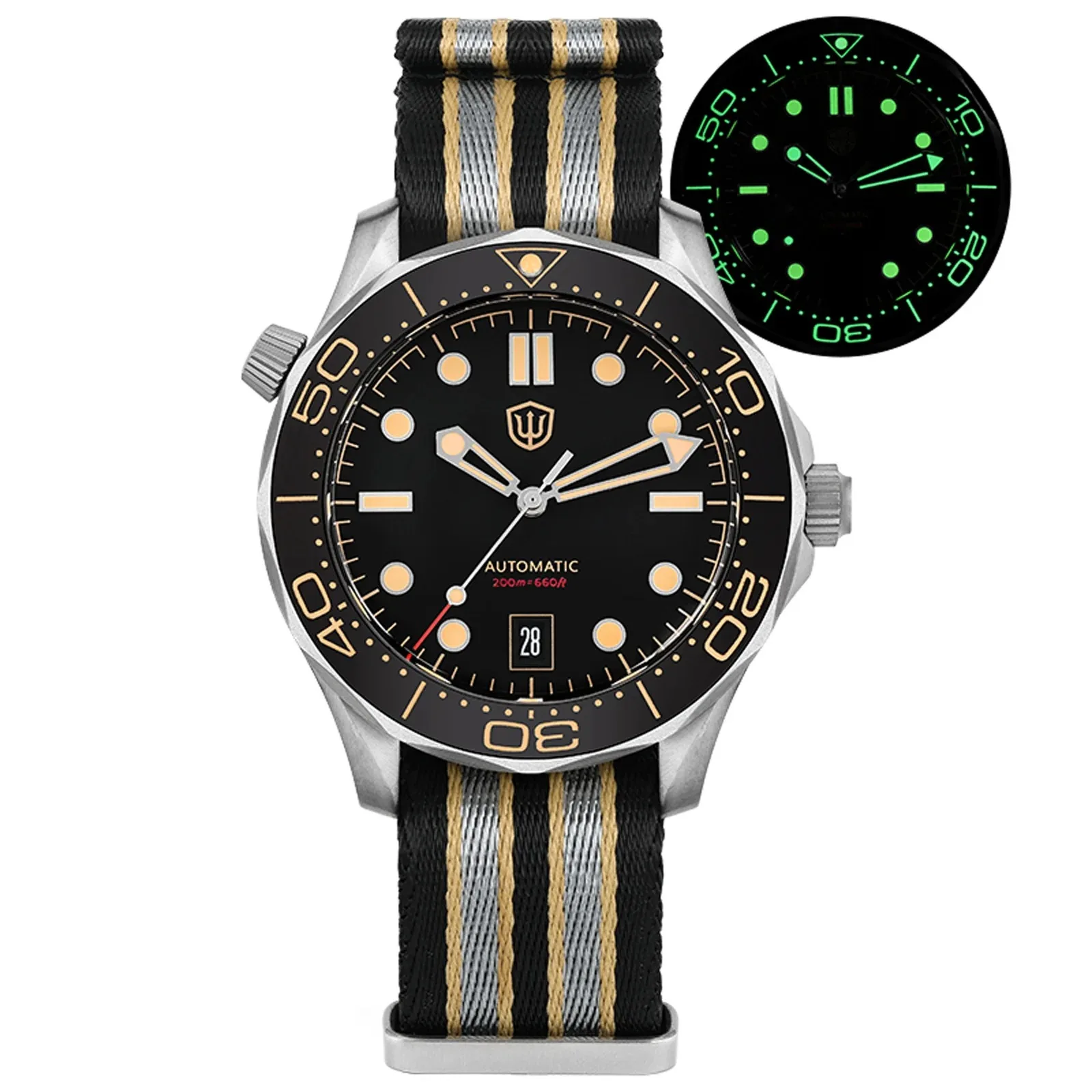 Watchdives WD007 V4 42 mm Uhr SL3001 Automatikwerk Titan NTTD Armbanduhr gewölbtes Saphirglas C3 Super Luminous Watch