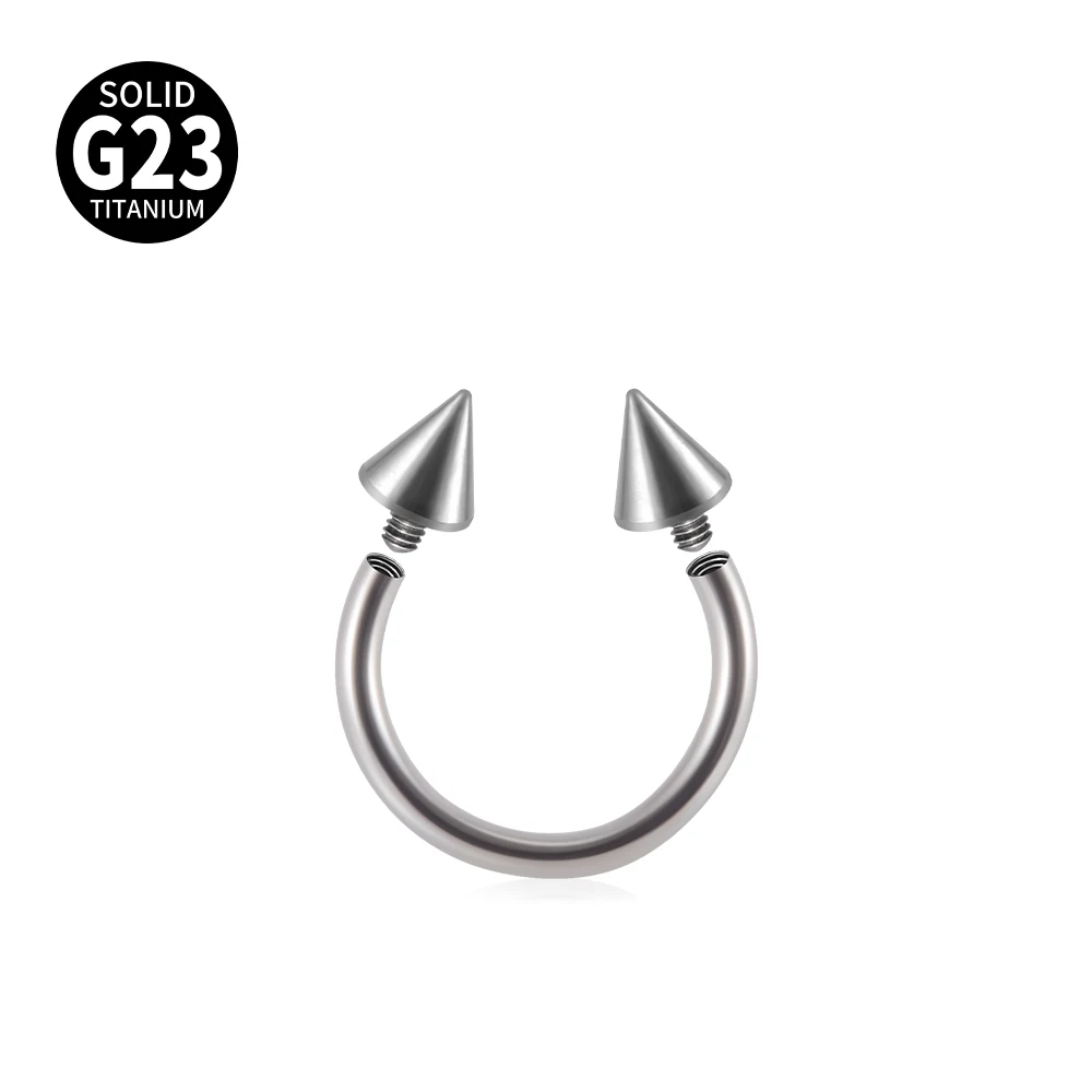 1Pc G23 Titanium spike Curved Horseshoe Barbell Eyebrow Lip Nose Rings Piercing Orelha Cartilage Ear Helix Earrings Stud Jewlery