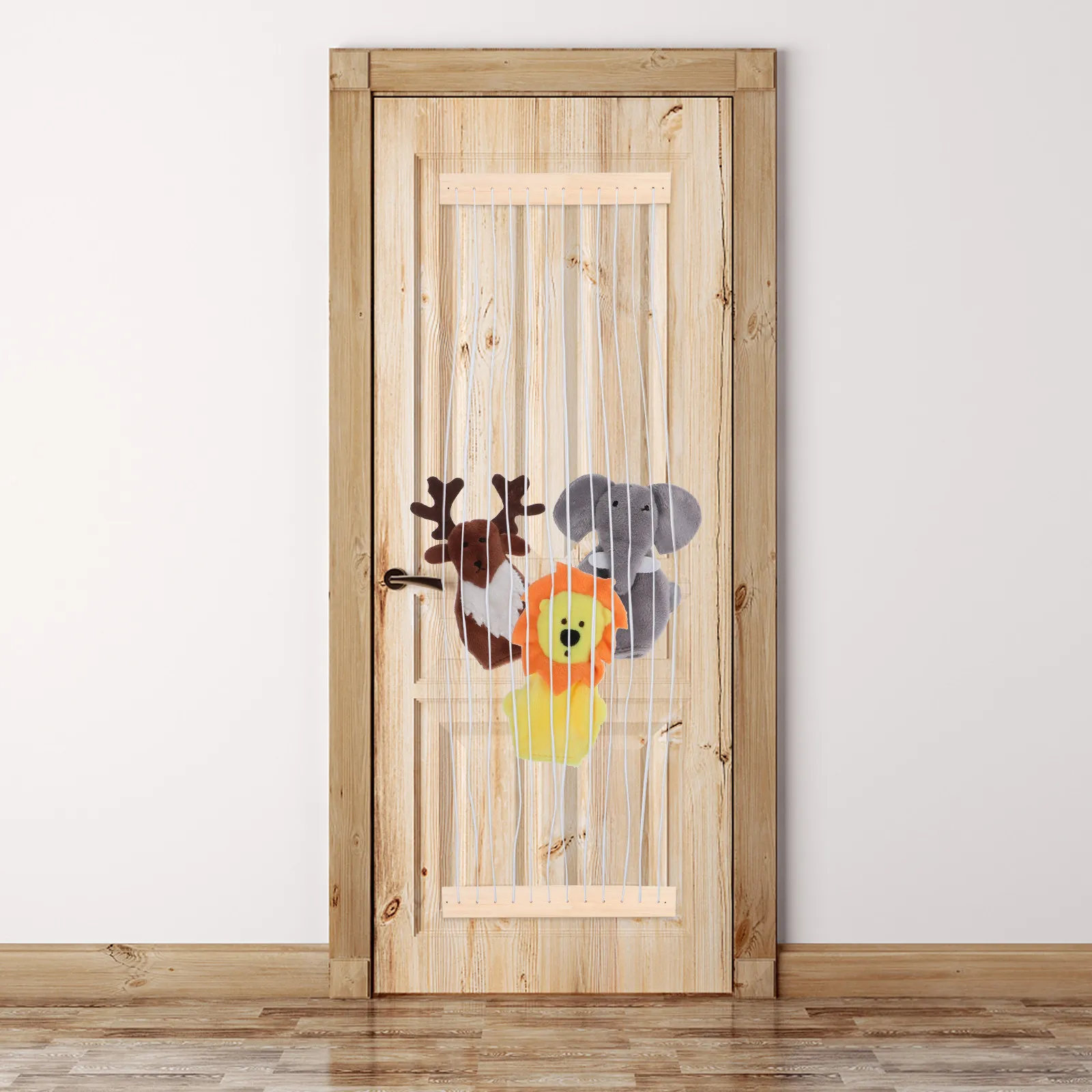 

Навесной органайзер для мягких игрушек на дверь, регулируемая длина, подвесная полка для хранения для детской комнаты, яслей, игровой комнаты, бежевый