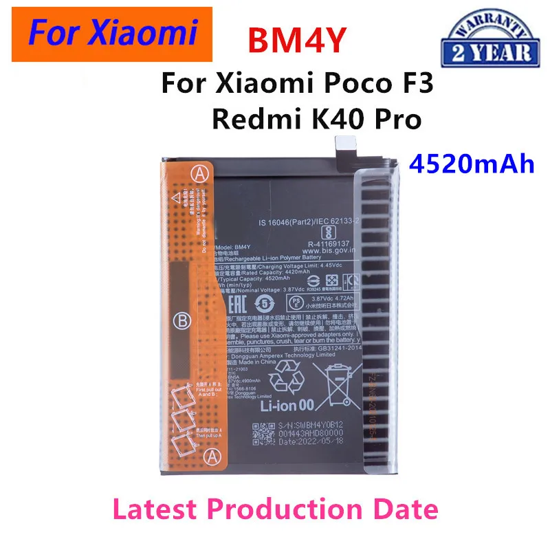 Brand New BM4Y 4520mAh Battery For  Xiaomi Poco F3 /Redmi K40 Pro/ K40 Pro  Phone Replacement Batteries+Tools image 2