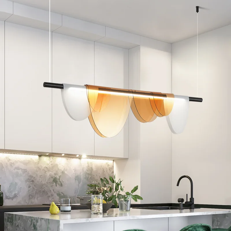 Nordic Macaron Color Light Shadow Art Pendant Light Restaurant Bar Counter Postmodern Led Hanging Ceiling Lamp Home Chandeliers
