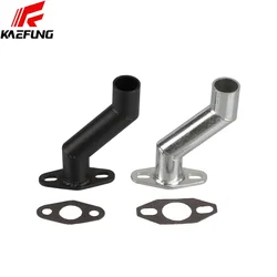 Bike Carb Offset Intake Manifold with Gasket Steel Alloy Intake Pipe Spacer Kit for 49cc 66cc 80cc Motorised Bicycle Carburetor