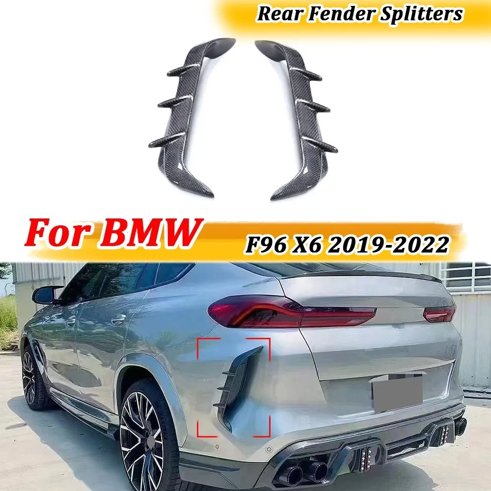 

Carbon Fiber for BMW F96 X6 2019-2022 Rear Bumper Side Fins Canards Splitters Moulding Trim FRP Body Kits Car Accessories