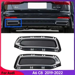 For Audi A6 C8 2019-2022 Auto lower Rear Exhaust Muffler Car Tail Throat Pipe Cover Trim Replacement Accessories Tuning