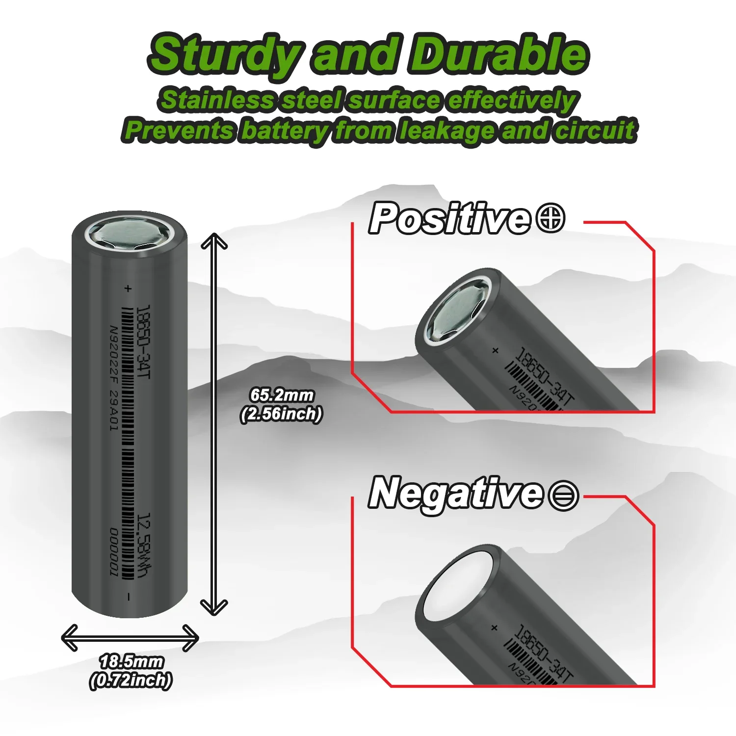 New 18650 3400mAh Lithium-Ion Rechargeable Battery Grade A 1200+ Cycle Life for Power Bank Torch Bicycle No Tax&Vat