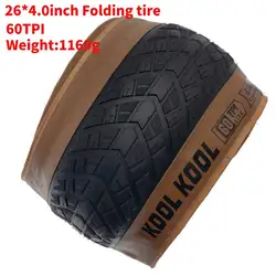 New JILUER 26x4.0 Bicycle Tire Snow bike Half Bald Bike Fat 26 Inch Folding Tire Cycling Road Beach Electric 60TPI Bicycle Parts