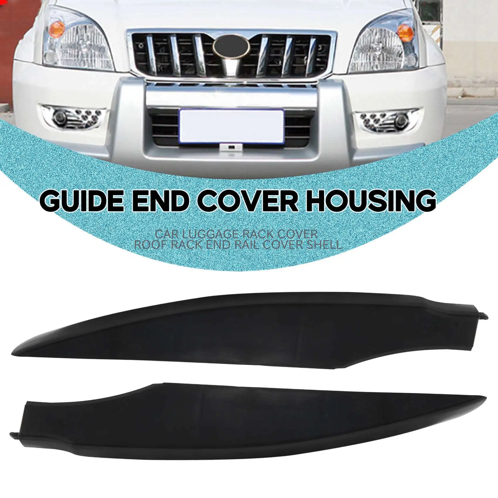 4Pcs/Set Black ABS Car Roof Rack Cover Rail End Shell Protect for Toyota Prado FJ150 2010-2019