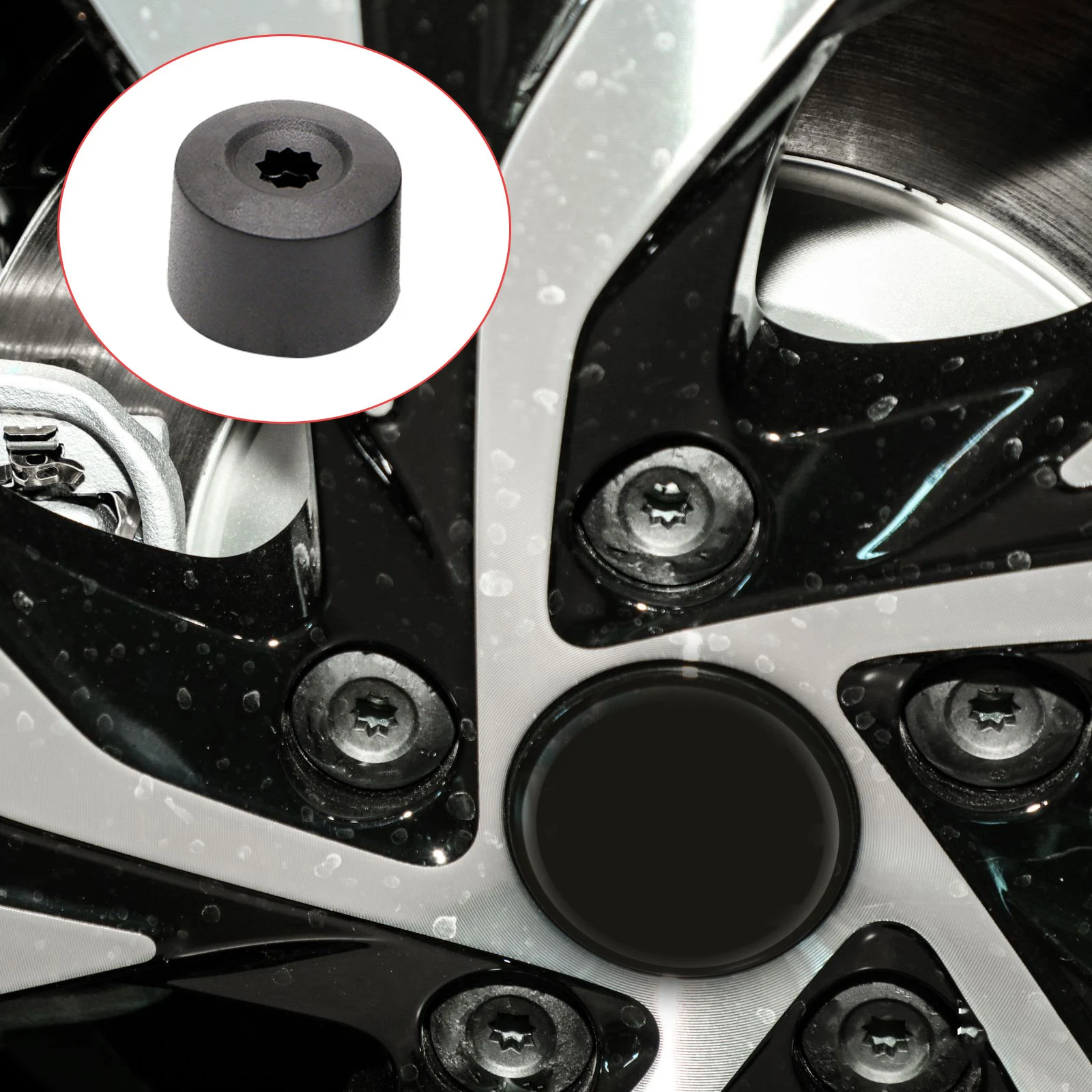 Wheel Hub Lug Nut Bolt Cap Cover With Removal Tool Fit VW Passat Magotan Tiguan Jetta Golf Tire Screw Protector view 6