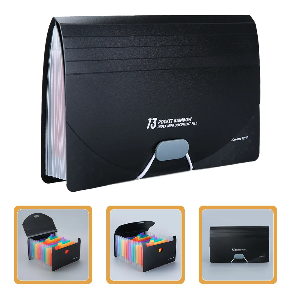 

13-секционный органайзер для квитанций формата А6, трехсторонняя пломба, материал ПП, расширяемая папка для файлов, деловое личное использование