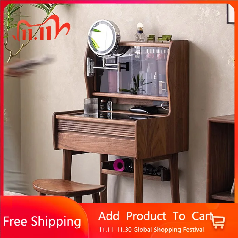 

Drawers Storage Vanity Table Beauty Cosmetics Wood Mobile Modern Luxury Dressing Table Bedroom Penteadeira Trendy Furniture