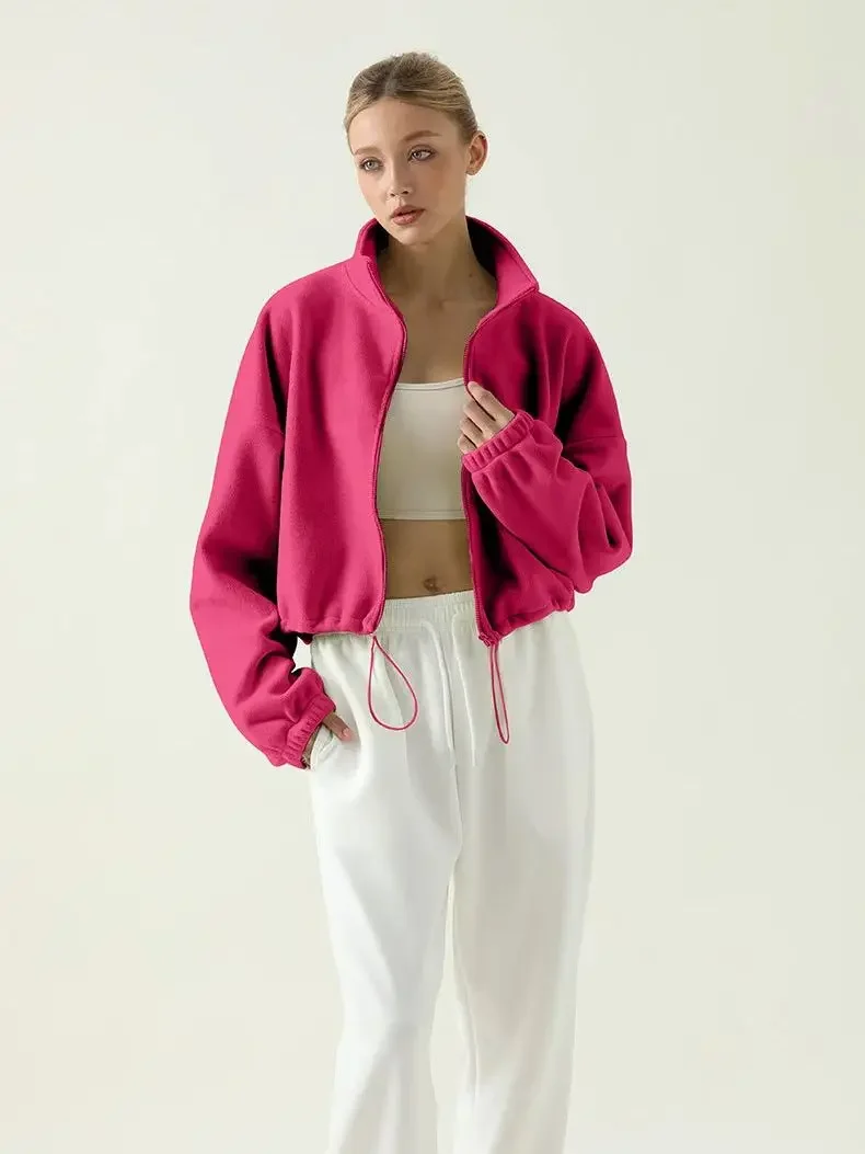 Autumn and winter Long Sleeve Sports Jacket Loose and Comfortable Warm Gym Top Activewear Running Coats Workout Clothes
