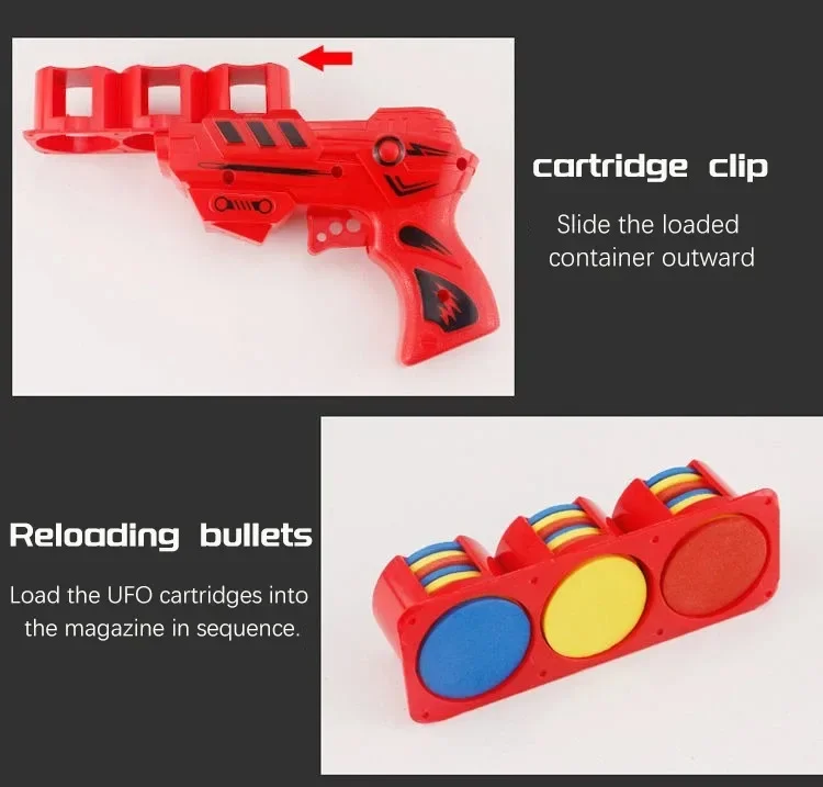 

R Funny Kids Soft Catapult Flying Saucer Gun Toy Parent-child Interactive Soft Bullet Shooting EVA Carrot Jump Gun