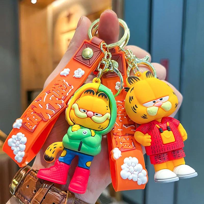 Cute Garfield Keychain Children Itabag Pendant Schoolbag Backpack Bags Accessories Garfield Things Keychain Key Buckle Toys Gift