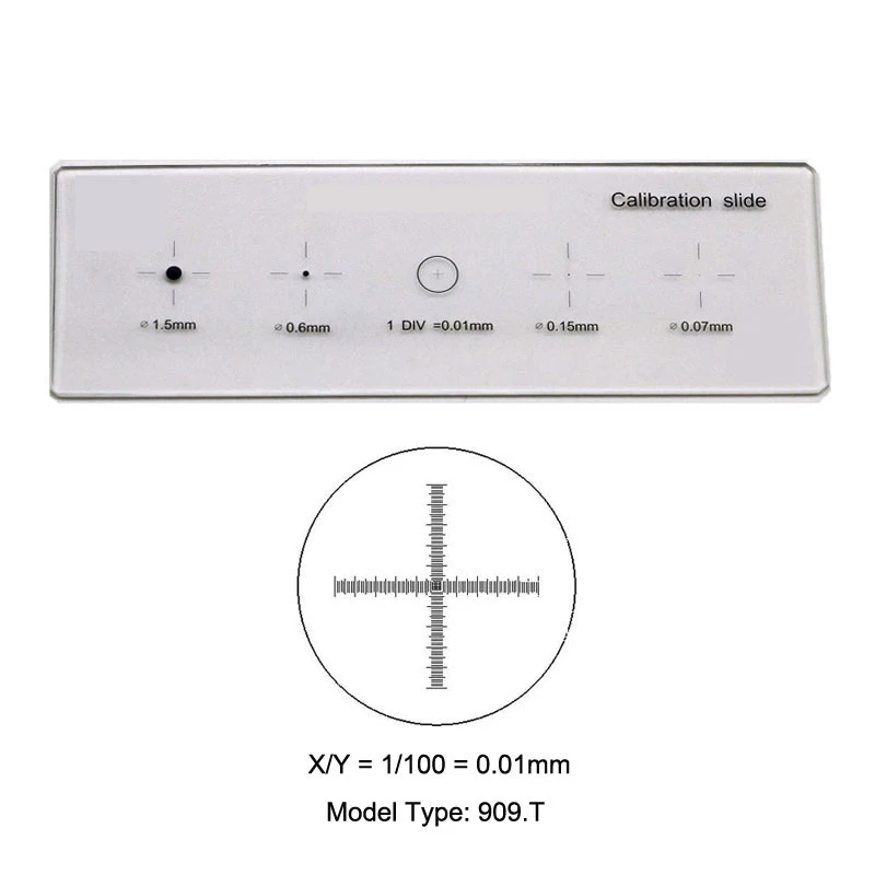 Microscope Stage Micrometer Slide Optical Glass Measuring Tool Measurement Reticle for Biological Stereo Video Microscopio