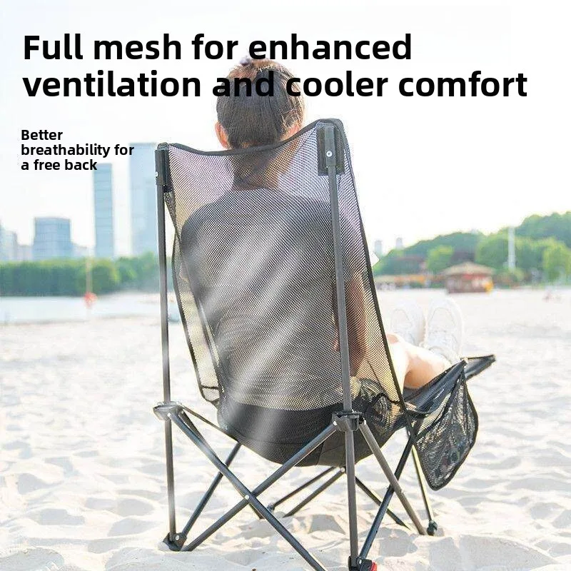 Outdoor Folding Chair Portable Recliner Backrest Lazy Chair Breathable Mesh Sleepable Adjustable Three Levels Leisure Furniture view 4